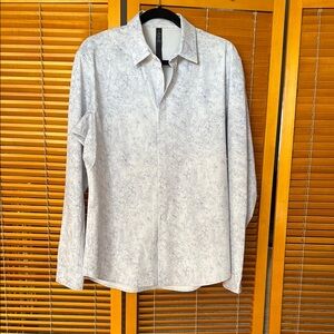 Lululemon White and Gray polyster and Lycra  Shirt. Never worn. No tags
